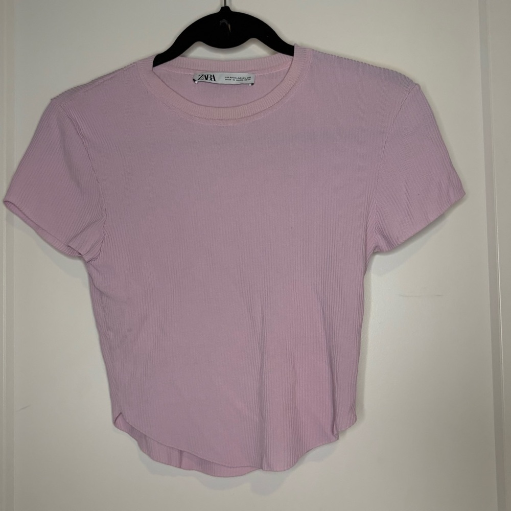 Zara Light Pink Short Sleeve Top